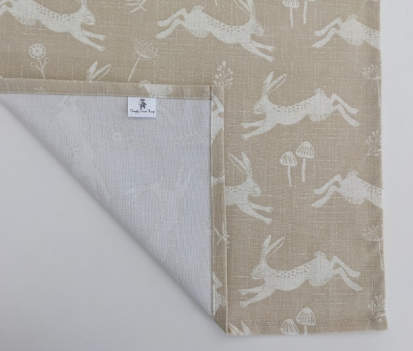 Natural Leaping Hares Table Runner 100-250cm
